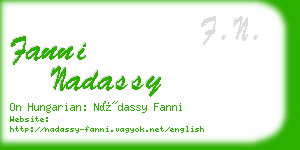 fanni nadassy business card